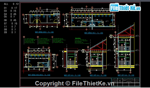 Bản vẽ,Bản vẽ autocad,thiết kế nhà vệ sinh trường học,nhà vệ sinh trường học